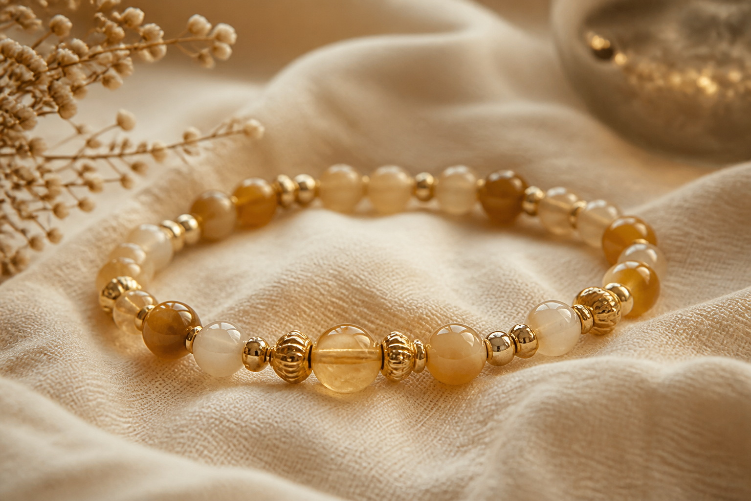 Number-aligned beaded bracelet
