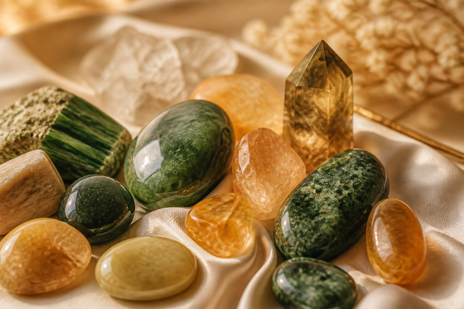 Polished gemstones and crystals